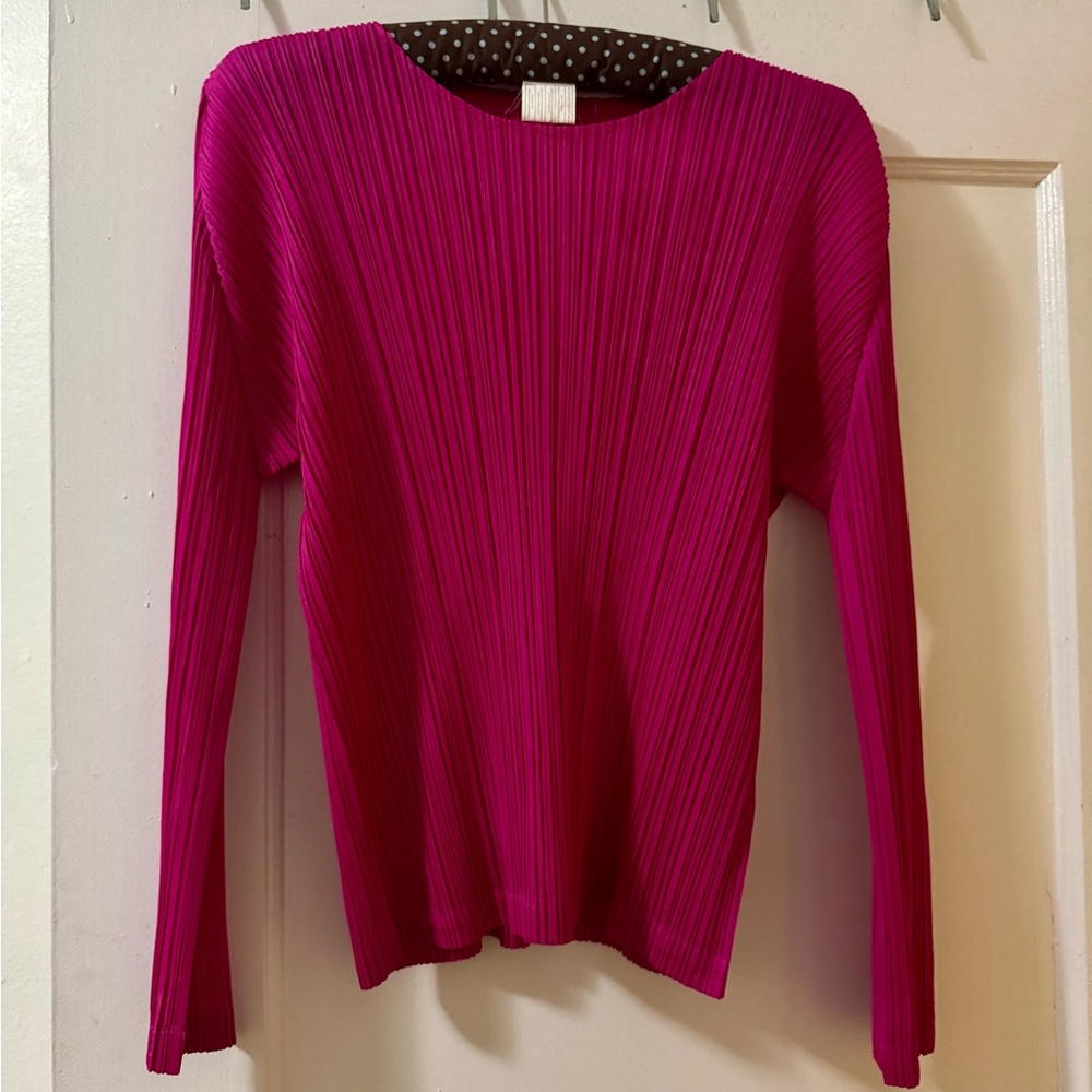 Issey Miyake Pleats Please pink top